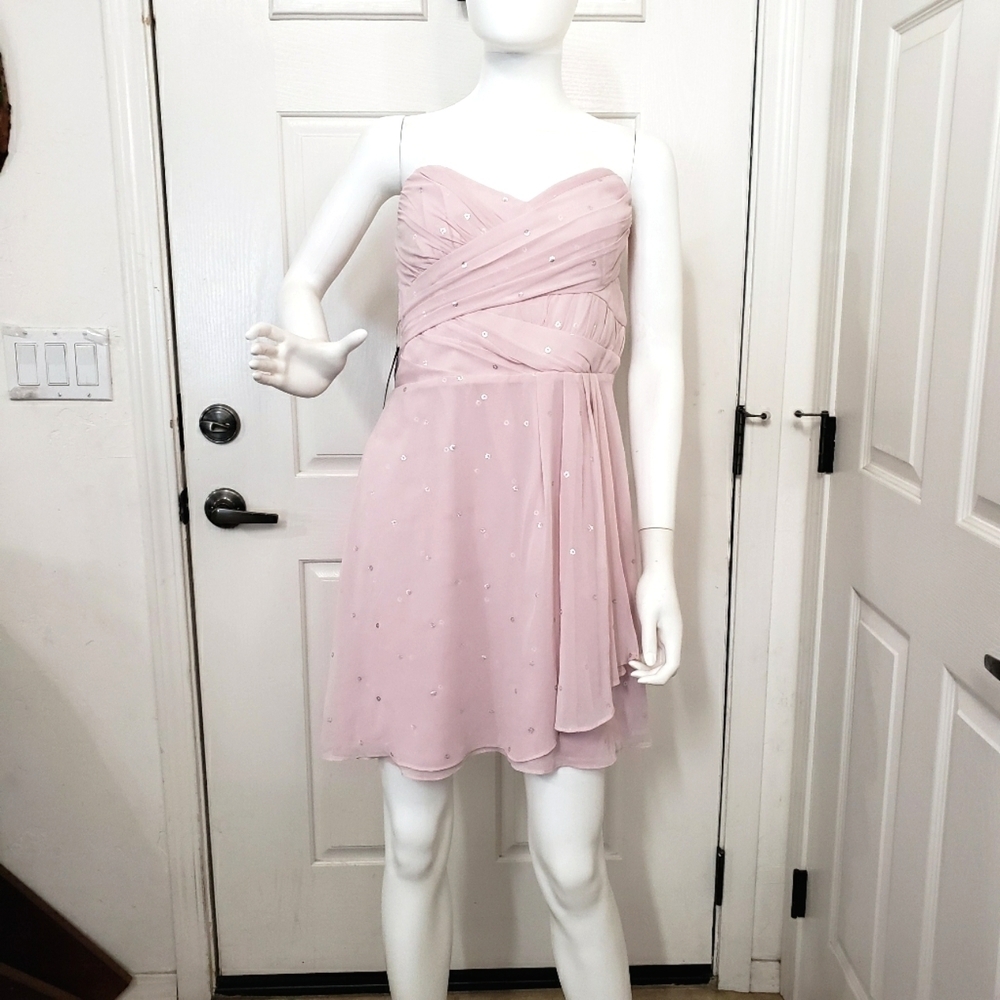 Express ruched mini dress size 12 Blush Pink